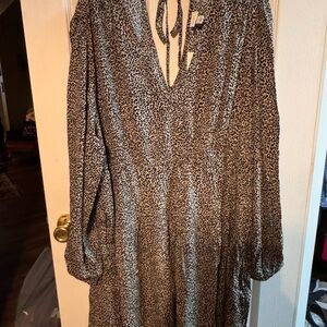a new day Animal Print Long Sleeve Dress